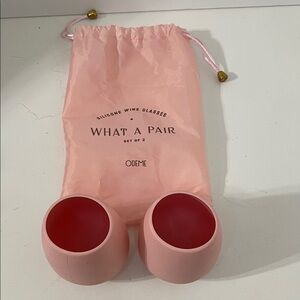 Odeme Blush Silicone Wine Glasses with Bag